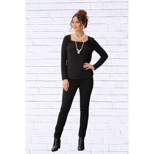 NEW DIVA USA elizabeth long sleeve top in black